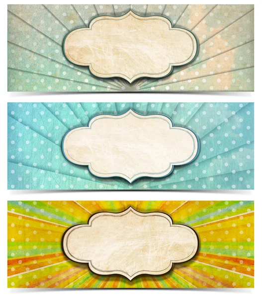 Drie vintage banners — Stockfoto