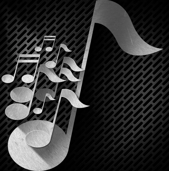 Music Note Background - Metal Grid — Stock Photo, Image