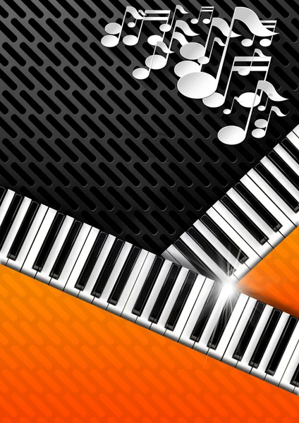 Sfondo musicale con tasti per pianoforte — Foto Stock