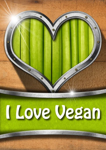 Jag älskar vegan — Stockfoto