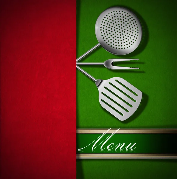 Menu Template - Red and Green Velvet — Stock Photo, Image