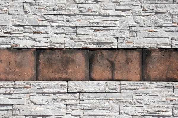 Kamenná a cihlová zeď — Stock fotografie