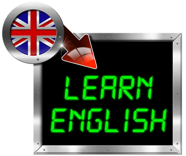 Learn English - Metal Billboard — Stock Photo, Image