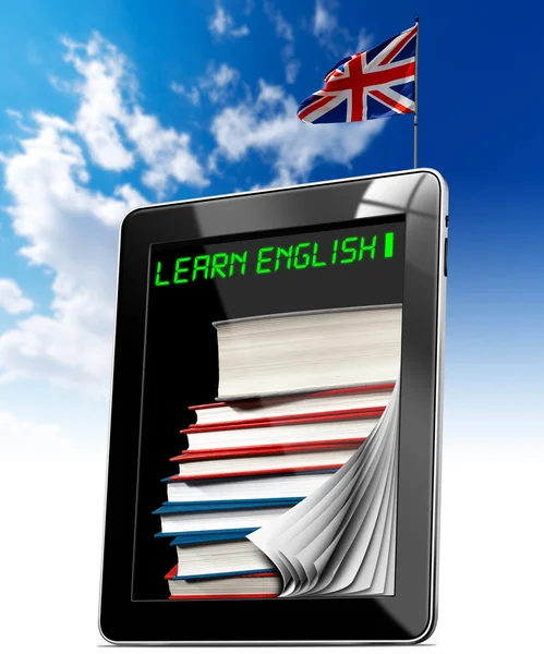 Nauka angielskiego - komputer typu tablet — Zdjęcie stockowe