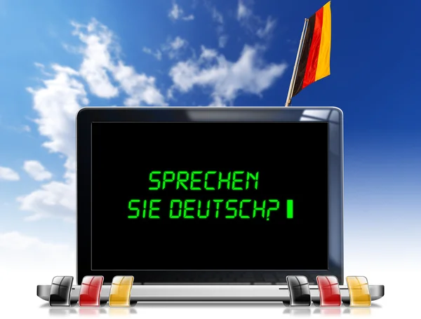 Sie sprechen Deutsch? - Laptop-Computer — Stockfoto