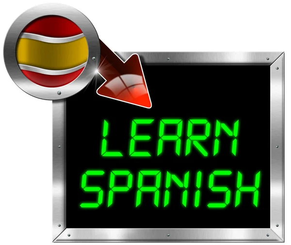 Spanisch lernen - Plakatwand aus Metall — Stockfoto