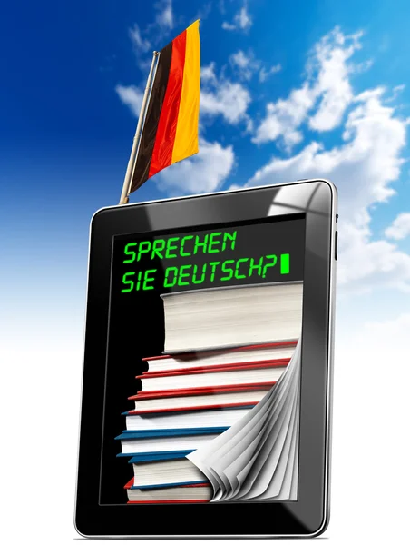 Sprechen sie deutsch? -tabletta számítógép — Stock Fotó