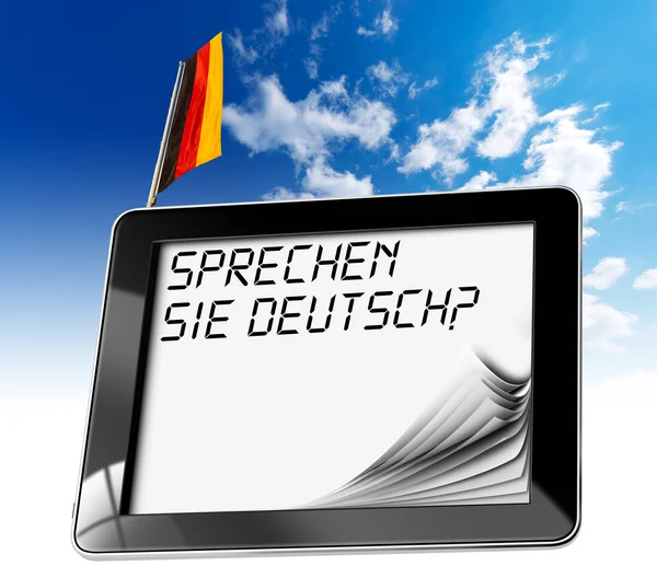Sprechen sie deutsch? -планшетний комп'ютер — стокове фото