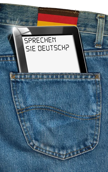 Tablet Computer - German Everywhere — Stock Photo, Image