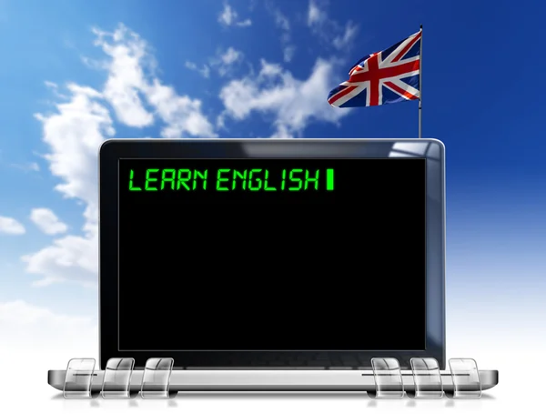 Nauka angielskiego laptopa — Zdjęcie stockowe