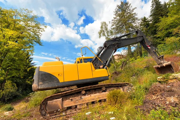Yellow and Black Excavator Machine — Stock Photo, Image