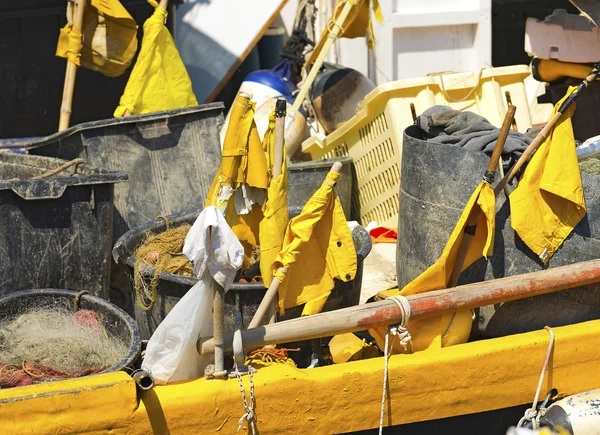 Equipamiento de pesca en el puerto - Liguria Italia —  Fotos de Stock