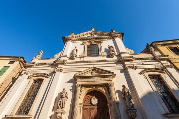 Vicenza Główna Fasada Kościoła Santa Maria Dei Servi Chiesa Santa — Zdjęcie stockowe