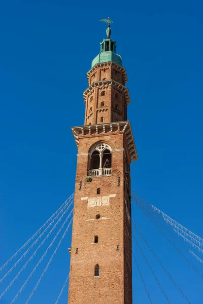 Civic Tower Clock Tower Vicenza Town Під Назвою Torre Bissara — стокове фото