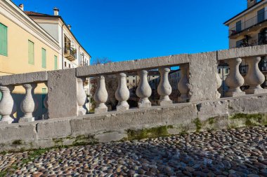 San Michele Köprüsü (Ponte San Michele), 1262-1621, Vicenza 'da Retrone Nehri (Fiume Retrone), Veneto, İtalya, Avrupa.