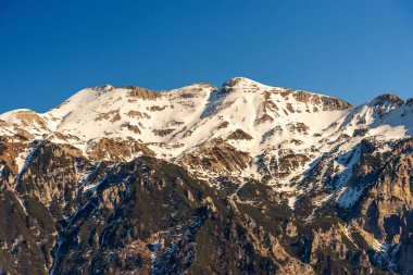 Monte Carega 'nın Dağ Sırası Lessinia Platosu' ndan küçük Dolomitler olarak da bilinir. Bosco Chiesanuova belediyesi, Verona ili, Veneto ili ve Trentino Alto Adige, İtalya, güney Avrupa.