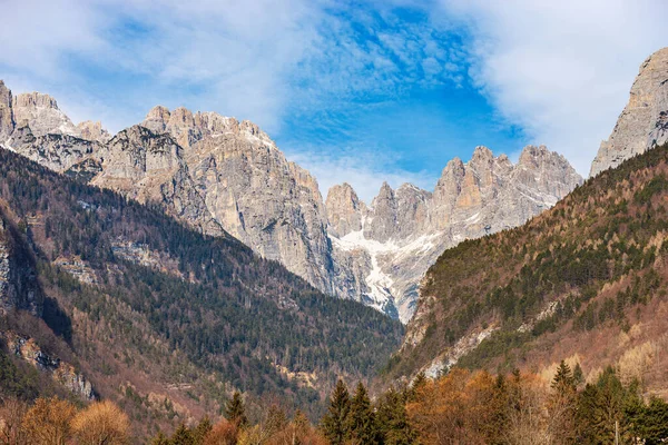 Cordillera Pico Brenta Dolomitas Parque Nacional Adamello Vista Brenta Desde —  Fotos de Stock