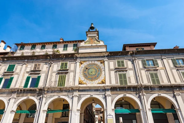 Brescia Centru Hodiny Zvonice Renesančním Stylu 1540 1550 Náměstí Lodgii — Stock fotografie