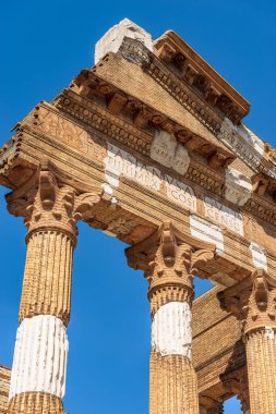 Brescia şehir merkezindeki Capitolium Roma Tapınağı 'nın (Tempio Capitolino) antik kalıntıları, 73 AC, UNESCO dünya mirası alanı, Lombardiya, İtalya, Avrupa.