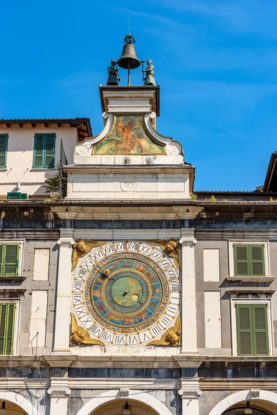 Brescia Centro Orologio Campanile Stile Rinascimentale 1540 1550 Piazza Della — Foto Stock