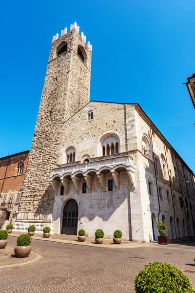 Brescia Middeleeuws Broletto Paleis Palazzo Broletto Xii Xxi Eeuw Met — Stockfoto