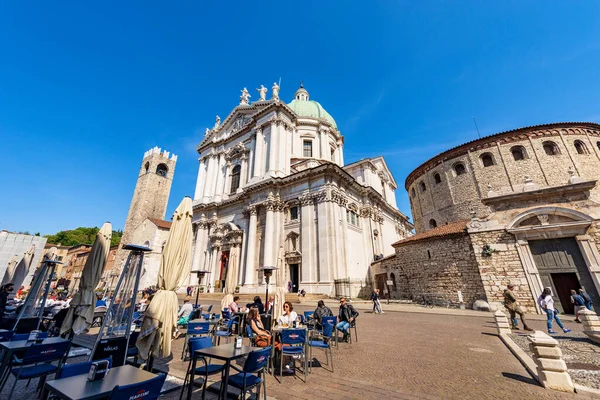 Brescia Italy April 2022 Brescia Downtown Old New Cathedral Santa — Foto de Stock