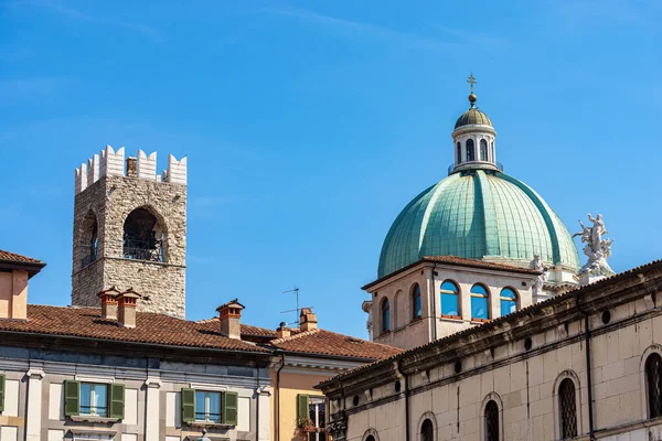 Brescia New Cathedral Santa Maria Assunta 1604 1825 Medieval Tower — ストック写真