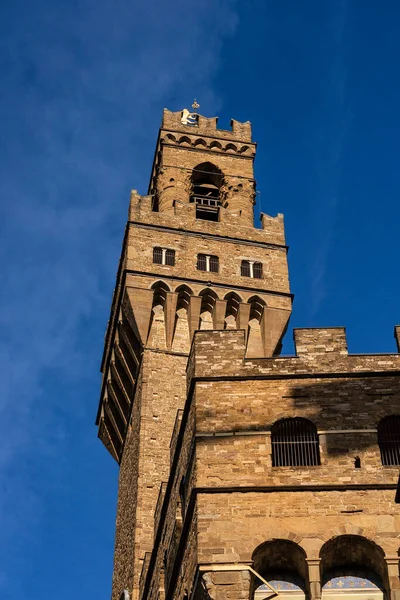Γκρο Πλαν Του Palazzo Vecchio 1299 Πιάτσα Ντέλλα Σινιορία Στο — Φωτογραφία Αρχείου