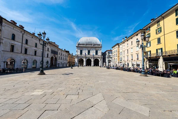 Brescia Italia Abril 2022 Brescia Downtown Antiguo Palacio Loggia Palazzo — Foto de Stock