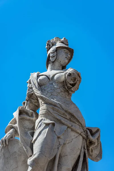 Brescia Zbliżenie Marmurowej Posągu Fontanny Brescia Armata Brescia Armed Włoskiego — Zdjęcie stockowe