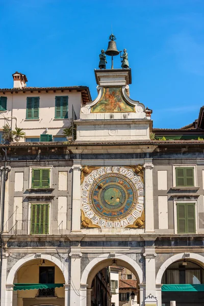 Brescia Downtown Bell Tower Clock Renaissance Style 1540 1550 Loggia — стоковое фото