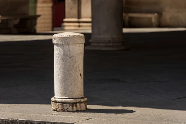 Close Marble Bollard Part Ancient Loggia Palace Palazzo Della Loggia — Foto Stock