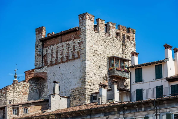 Brescia Het Centrum Close Van Middeleeuwse Toren Genaamd Torre Porta — Stockfoto