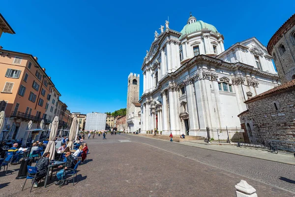 Brescia Italy April 2022 Brescia Downtown Old New Cathedral Santa —  Fotos de Stock