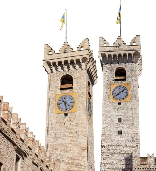 Średniowieczna Wieża Ratuszowa Torre Civica Lub Torre Piazza Wiek Centrum — Zdjęcie stockowe