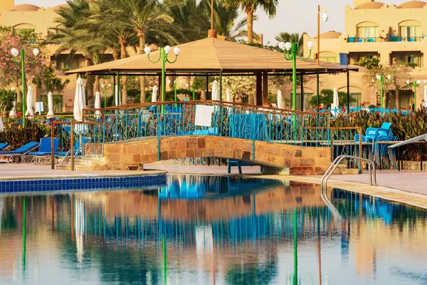 Leeg Zwembad Een Toeristisch Dorp Egypte Toeristische Plaats Aan Kust — Stockfoto