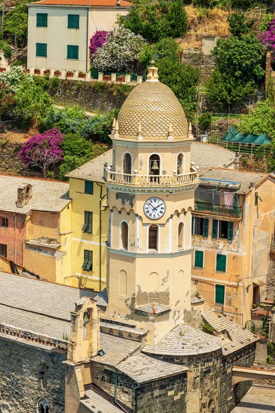 Vernazza Village Church Bell Tower Santa Margherita Antiochia Xvii Century — Stock Photo, Image