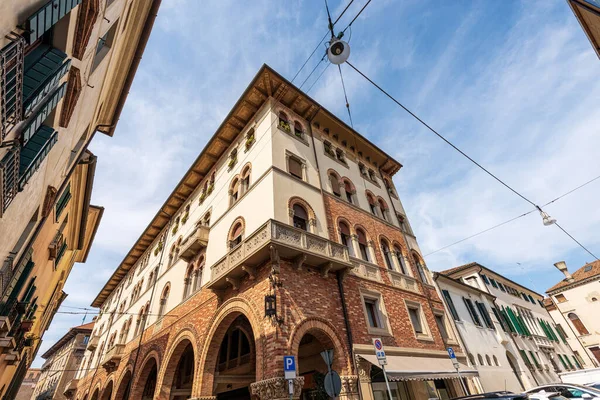Cityscape Starobylý Palác Centru Treviso Santa Margherita Ulici Náměstí Filodrammatici — Stock fotografie