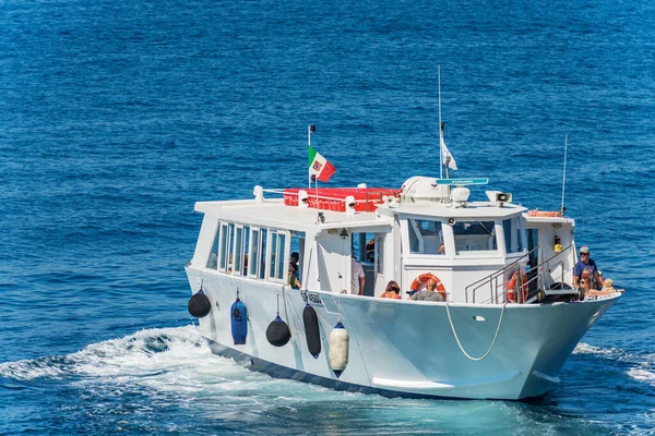 Gulf Spezia Liguria Italy July 2022 White Ferry Boat Some — Stok fotoğraf