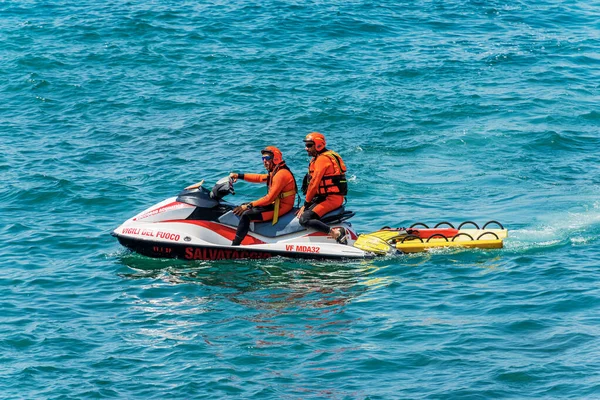 Spezia Italy July 2022 Patrol Italian Lifeguards Firefighters Vigili Del — Photo