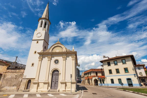 Facade Small Church San Rocco Bell Tower 1536 Spilimbergo Town — Zdjęcie stockowe