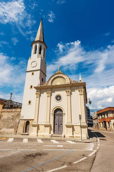 Facade Small Church San Rocco Bell Tower 1536 Spilimbergo Town — Foto de Stock
