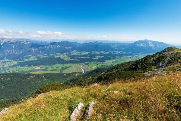 Panorama of Austria from the Mountain Peak of the Osternig or Oisternig, Carnic Alps and Gailtal Alps, Feistritz an der Gail municipality, Austria, Carinthia, central Europe. Italy-Austria Border.