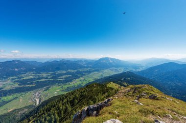 Panorama of Austria from the Mountain Peak of the Osternig or Oisternig, Carnic Alps and Gailtal Alps, Feistritz an der Gail municipality, Austria, Carinthia, central Europe. Italy-Austria Border