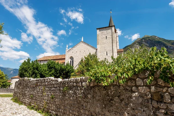 Medieval Cathedral of Venzone. Church of St. Andrew the Apostle, 1308. Destroyed by the 1976 earthquake and rebuilt between 1988 and 1995. Udine province, Friuli-Venezia Giulia, Italy, Europe.