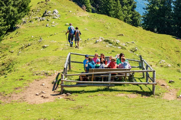 Feistritz Der Gail Österrike Augusti 2022 Grupp Unga Vandrare Tar — Stockfoto