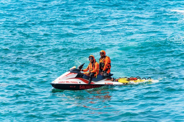 Spezia Italy July 2022 Patrol Italian Lifeguards Firefighters Vigili Del — Photo