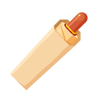 Kağıt ambalajlı Fransız sosisli ekmeği. Kızarmış sosisli sandviç ve çıtır ekmek. Fast food vektörü, kafe ve restoran reklamları için illüstrasyonu izole etti