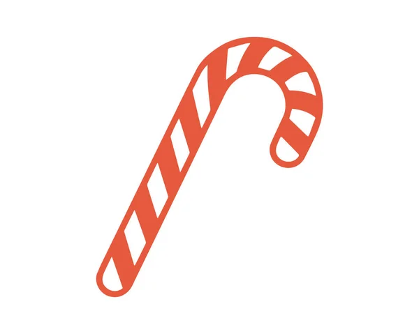 Słodka laska świąteczna z cukierków. Holiday element dekoracji rysunek wektor izolowane ilustracja — Wektor stockowy