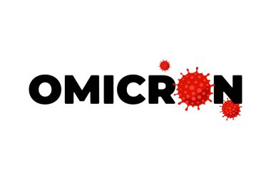 Yeni koronavirüs mikrobu. COVID 'nin mutasyona uğramış Corona virüsü. Solunum enfeksiyonu salgını. Beyaz arka planda tıbbi vektör işareti.